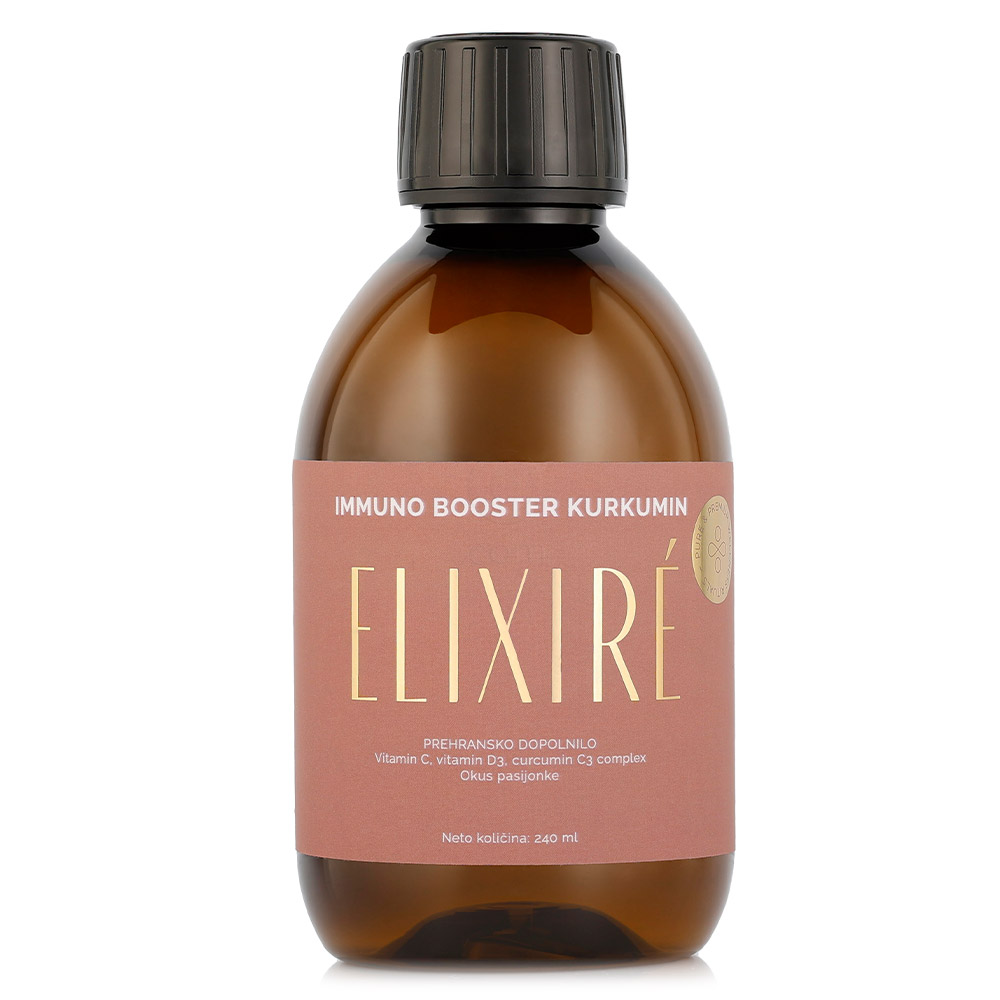 Elixire Immuno Booster Kurkumin, tekoče prehransko dopolnilo (240 ml)