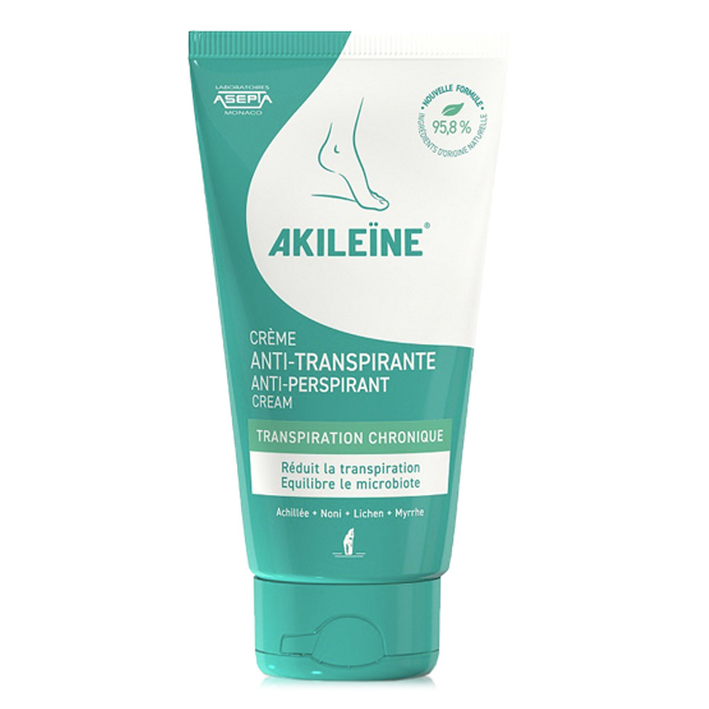Akileine, krema proti močnemu potenju nog (75 ml)
