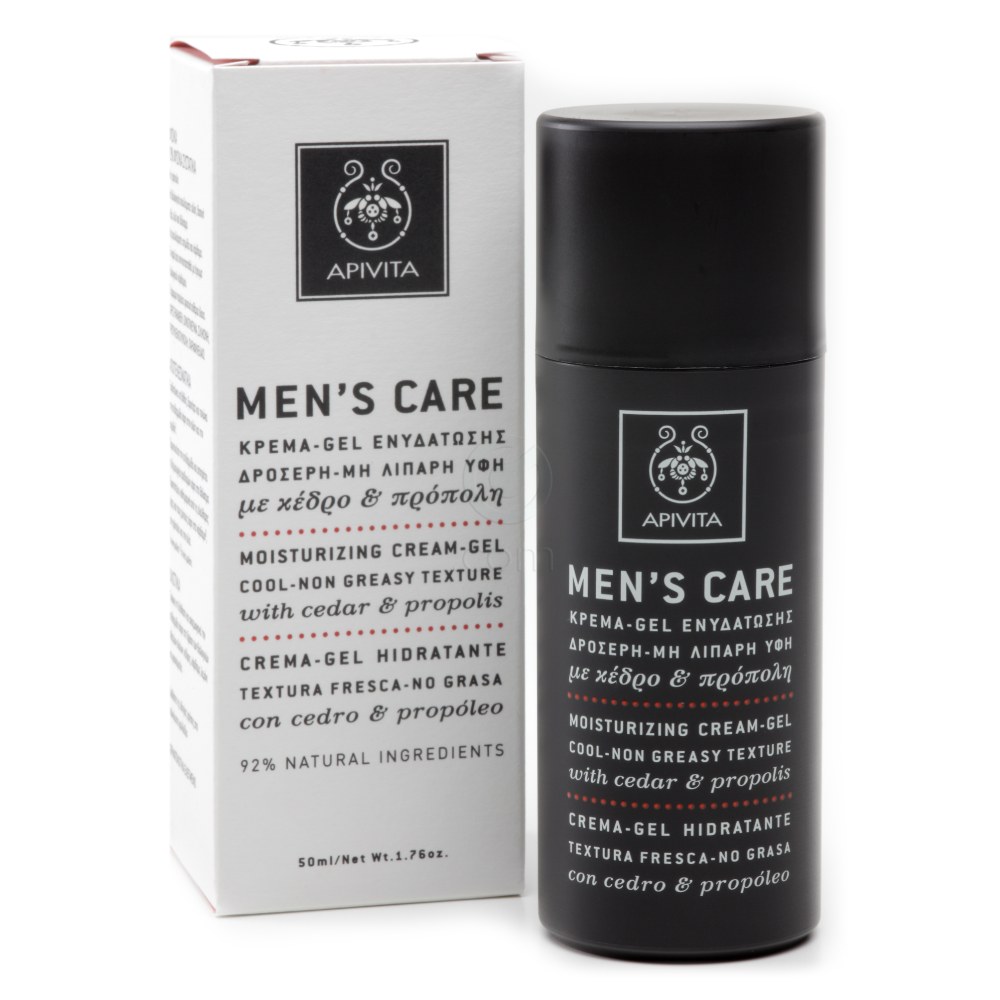 Apivita, vlažilna gel-krema s cedrom in propolisom za moške (50 ml)