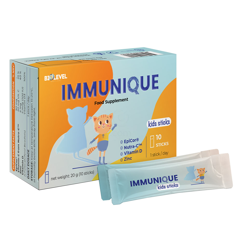 Biolevel Immunique Kids, prašek v vrečkah (10 x 2 g)