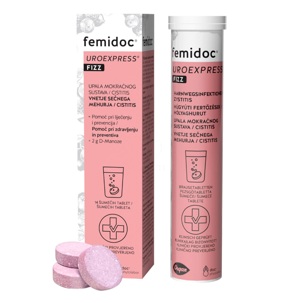 Femidoc Uroexpress Fizz, šumeče tablete (14 tablet) 