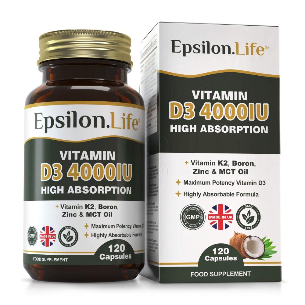 Epsilon Life Vitamin D3, kapsule (120 kapsul)