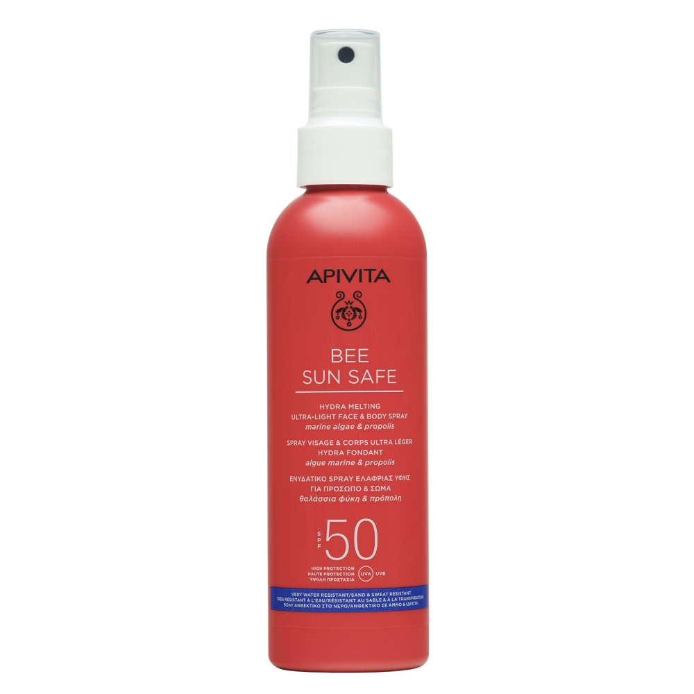 Apivita Bee Sun Safe, ultra lahek sprej za obraz in telo - ZF 50 (200 ml)
