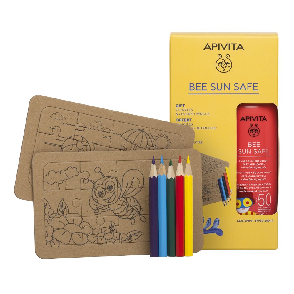 Apivita Bee Sun Safe, sprej za otroke z ZF 50 - paket (200 ml + igrača)