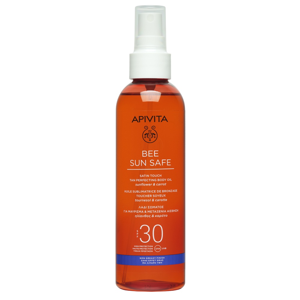 Apivita Bee Sun Safe, olje za hitrejšo porjavitev - ZF 30 (200 ml)