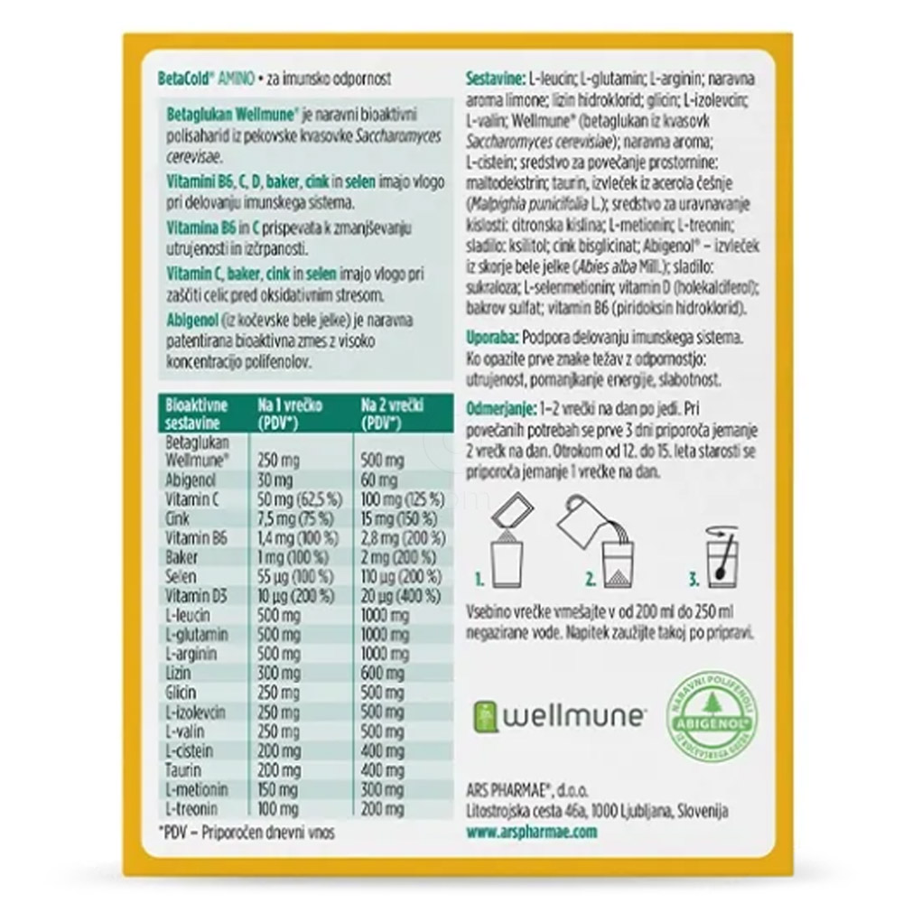 BetaCold Amino Ars Pharmae, vrečke (10 x 5 g)