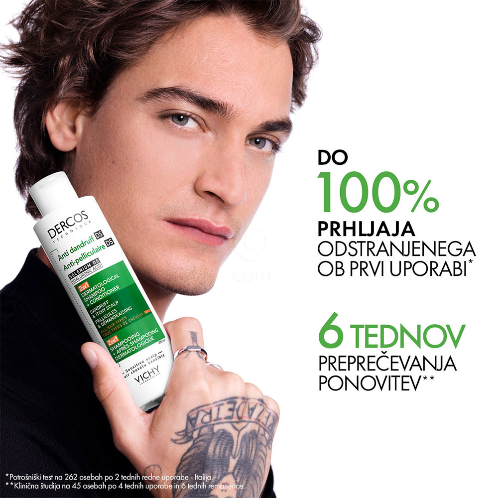 Vichy Dercos DS 2v1, dermokozmetični šampon in balzam proti prhljaju (200 ml)