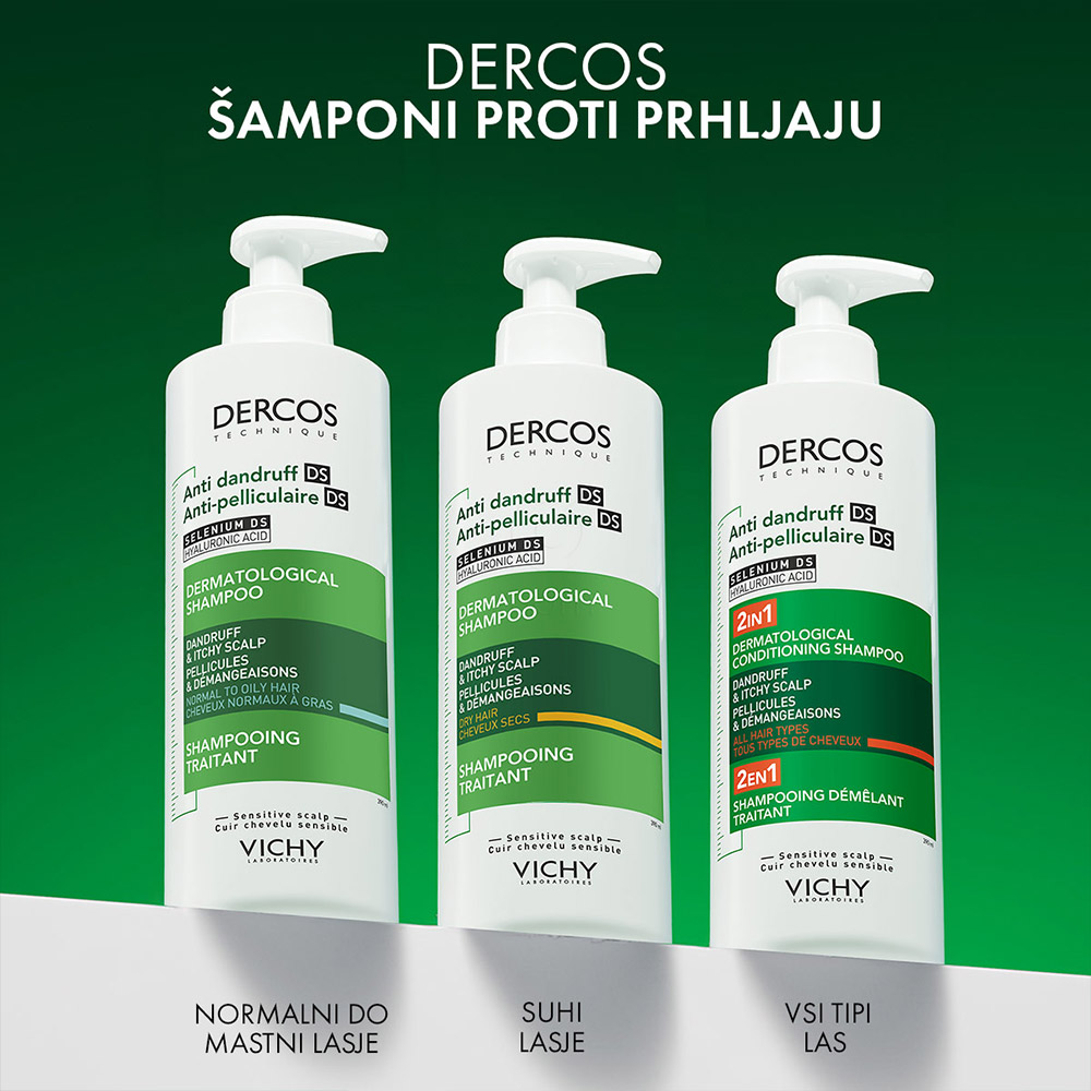 Vichy Dercos DS 2v1, dermokozmetični šampon in balzam proti prhljaju (390 ml)