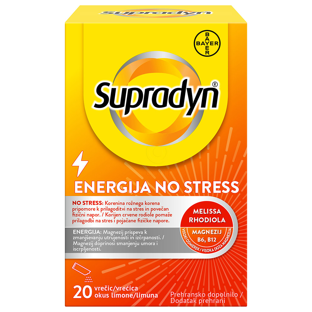 Supradyn Energija No Stress, prašek v vrečicah (20 x 4,5 g)