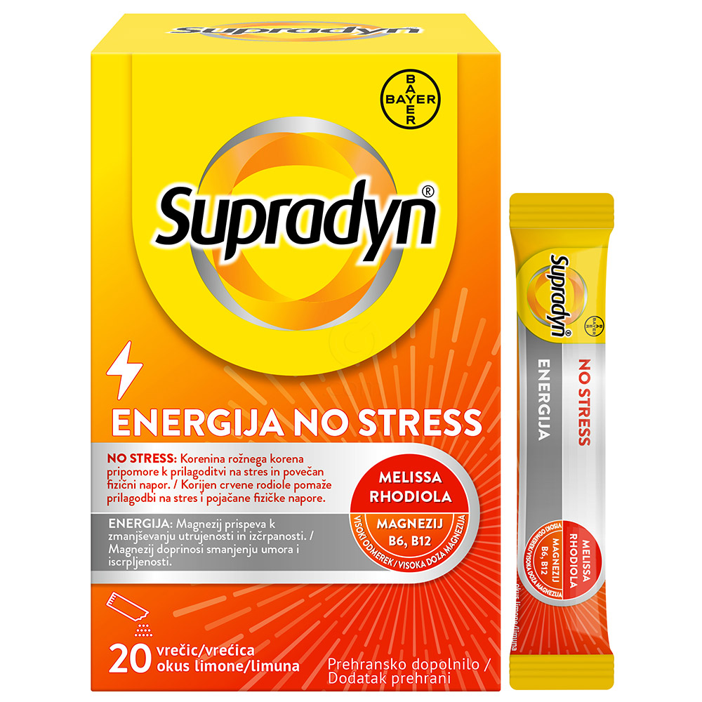 Supradyn Energija No Stress, prašek v vrečicah (20 vrečic)