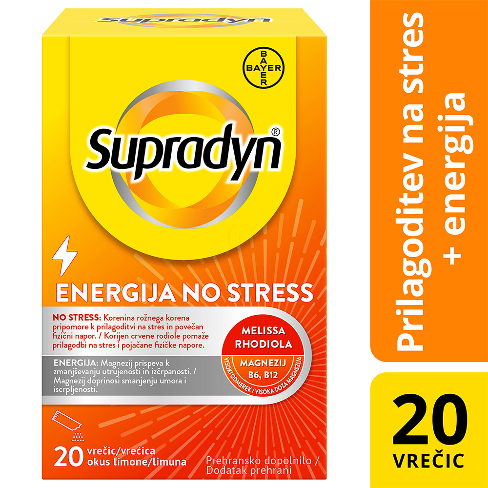Supradyn Energija No Stress, prašek v vrečicah (20 vrečic)