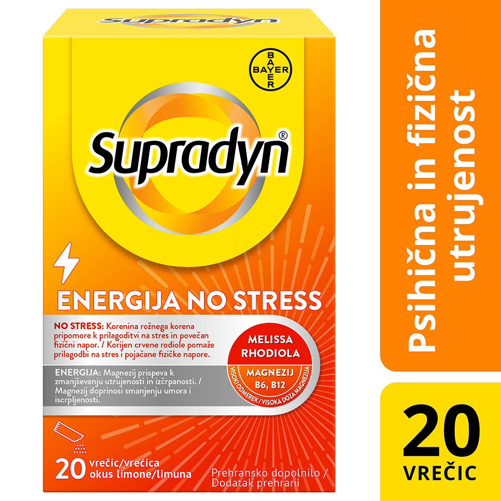 Supradyn Energija No Stress, prašek v vrečicah (20 vrečic)