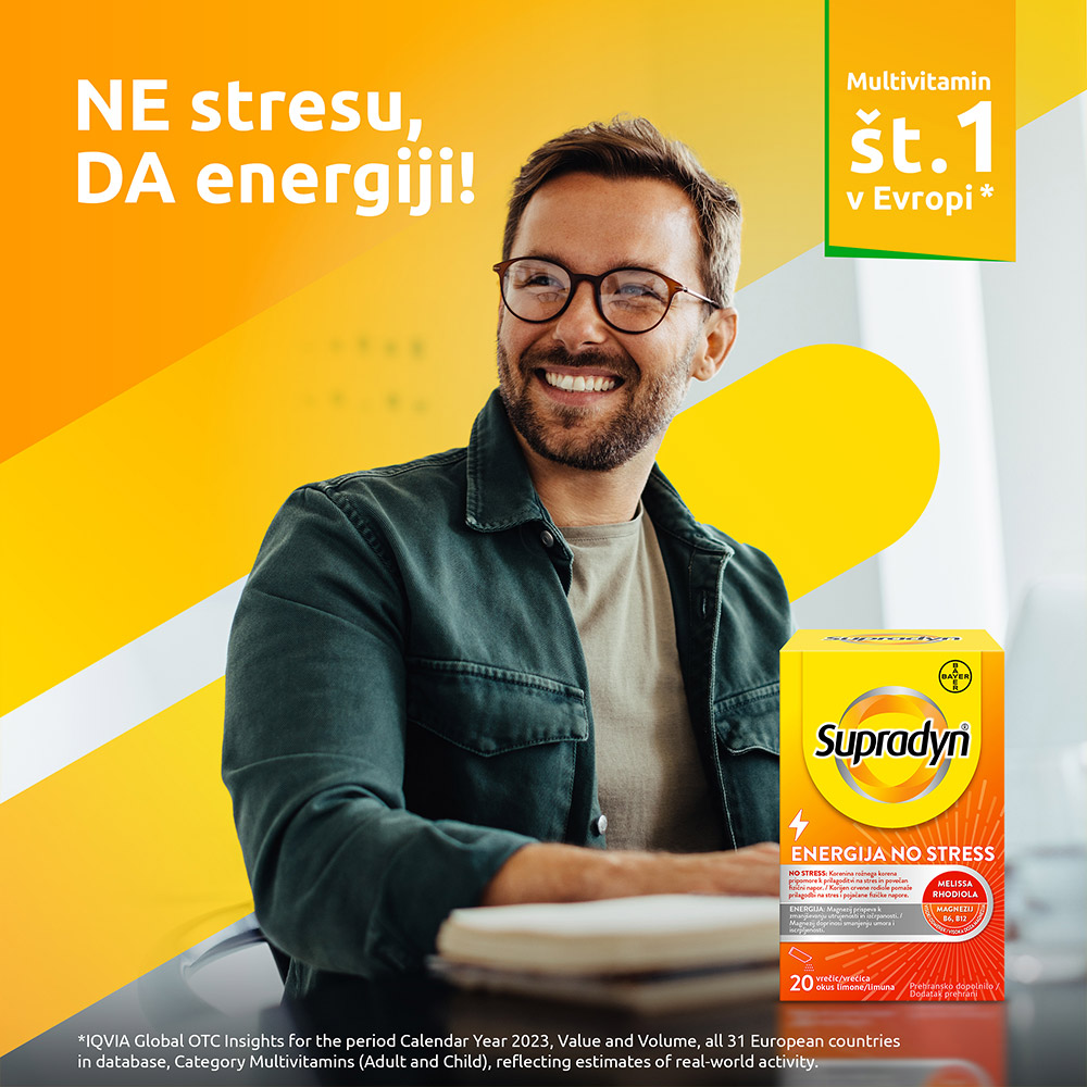 Supradyn Energija No Stress, prašek v vrečicah (20 vrečic)