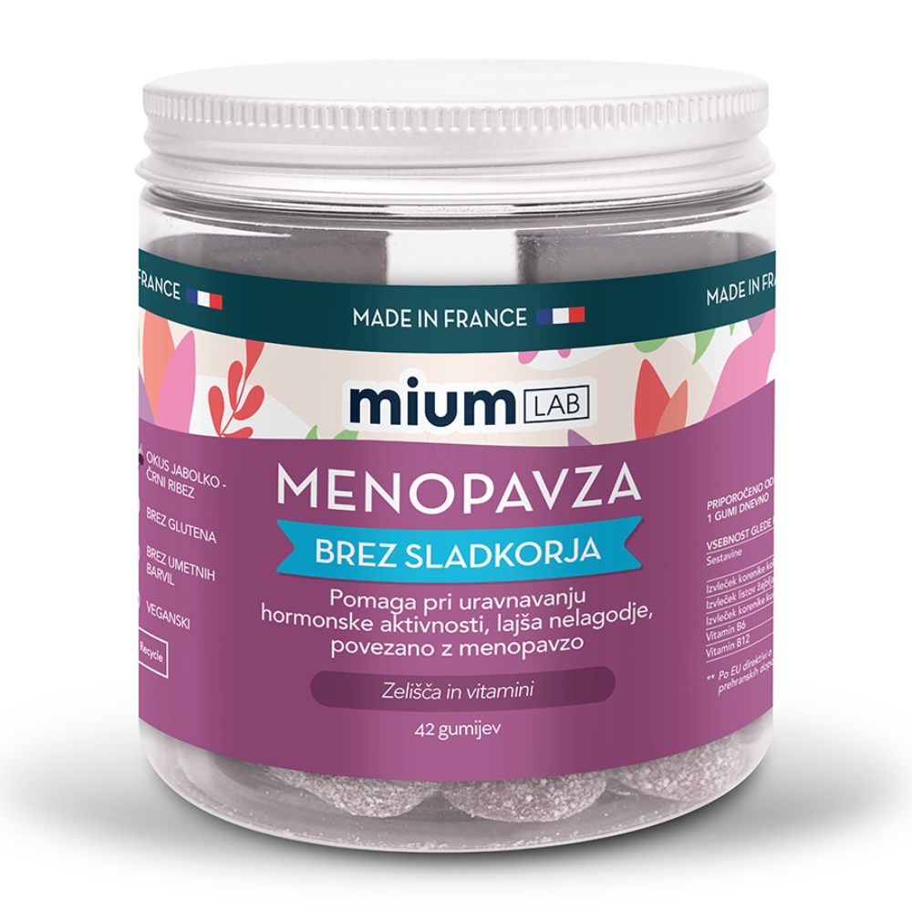 Mium LAB menopavza, gumiji brez sladkorja (42 gumijev)