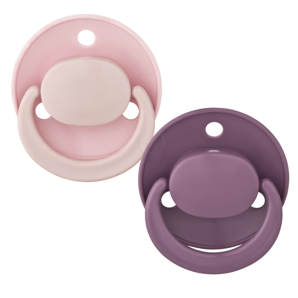 Baby-Nova, okrogla silikonska duda z obročkom, enobarvna - 0 do 24 mesecev (2 dudi)