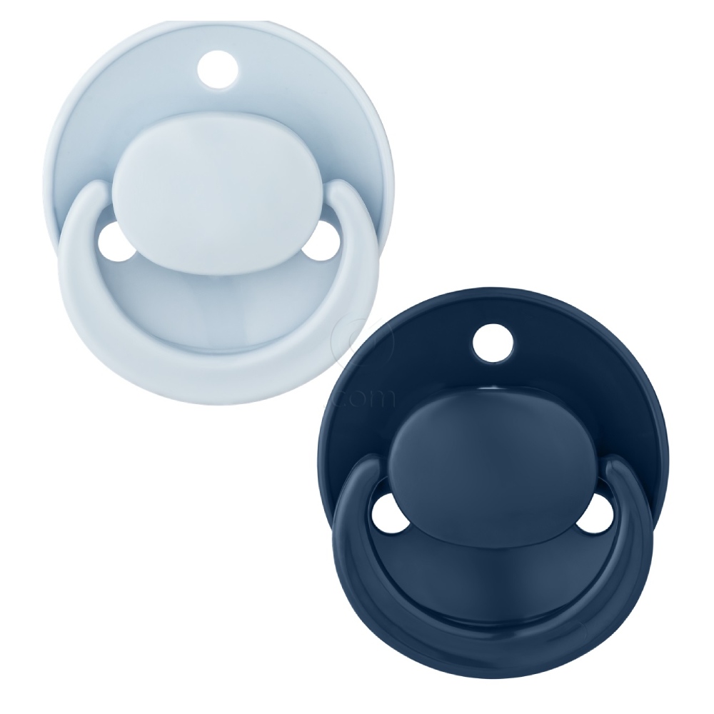 Baby-Nova, okrogla silikonska duda z obročkom, enobarvna - 0 do 24 mesecev (2 dudi)