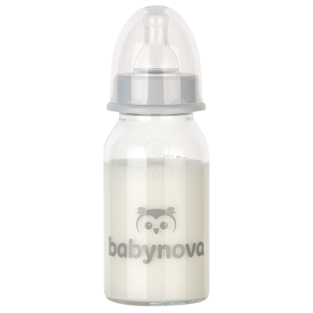 Baby-Nova, steklena steklenička - pretok S (125 ml)