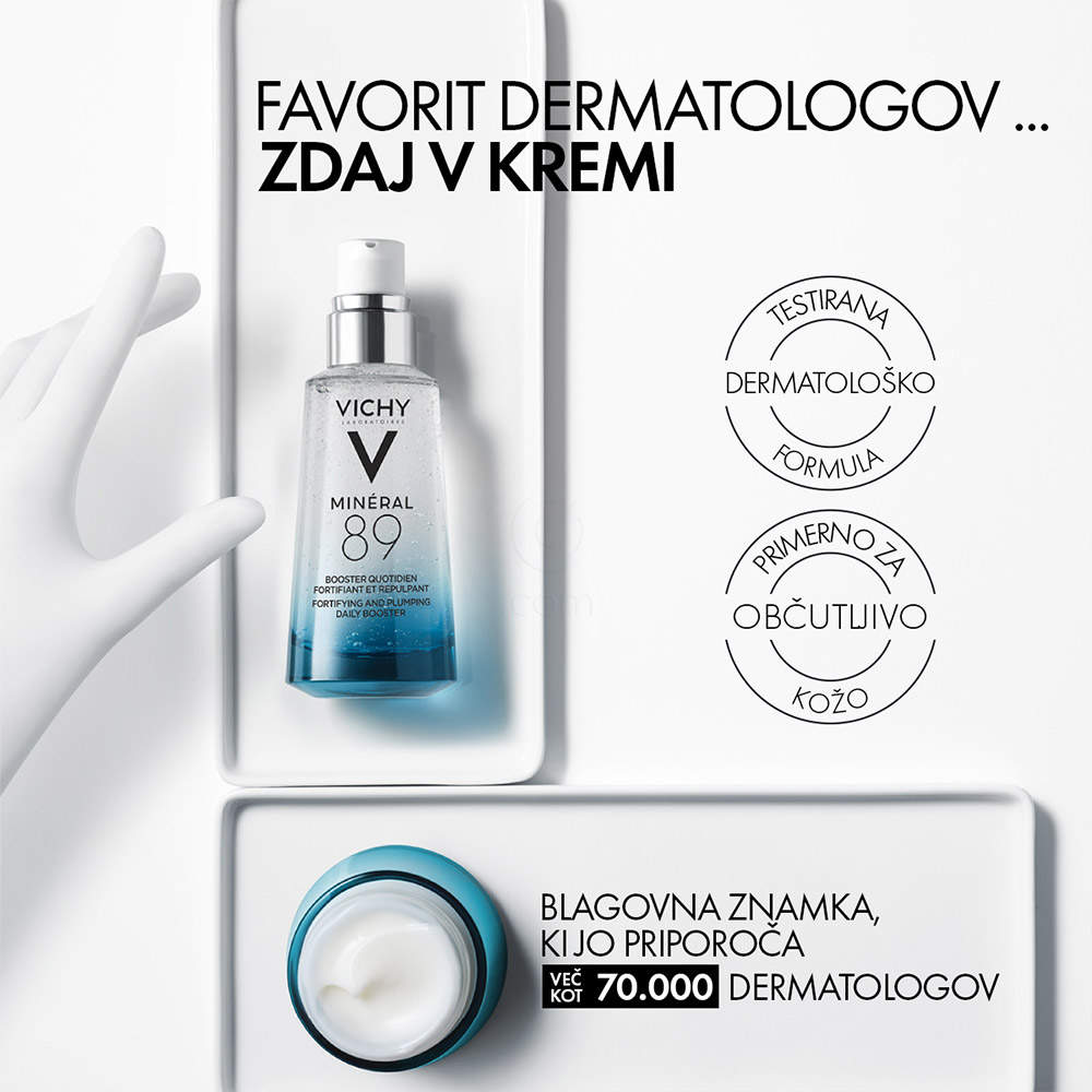 Vichy Mineral 89 Riche, bogata krema za 72-urno intenzivno vlaženje suhe do zelo suhe kože (50 ml)