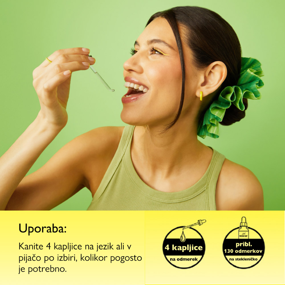 Bach Rescue, kapljice - okus meta in jabolko (20 ml)