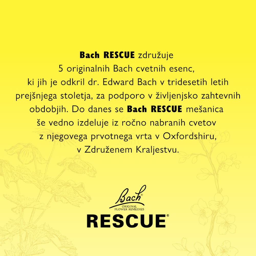 Bach Rescue, kapljice - okus meta in jabolko (20 ml)