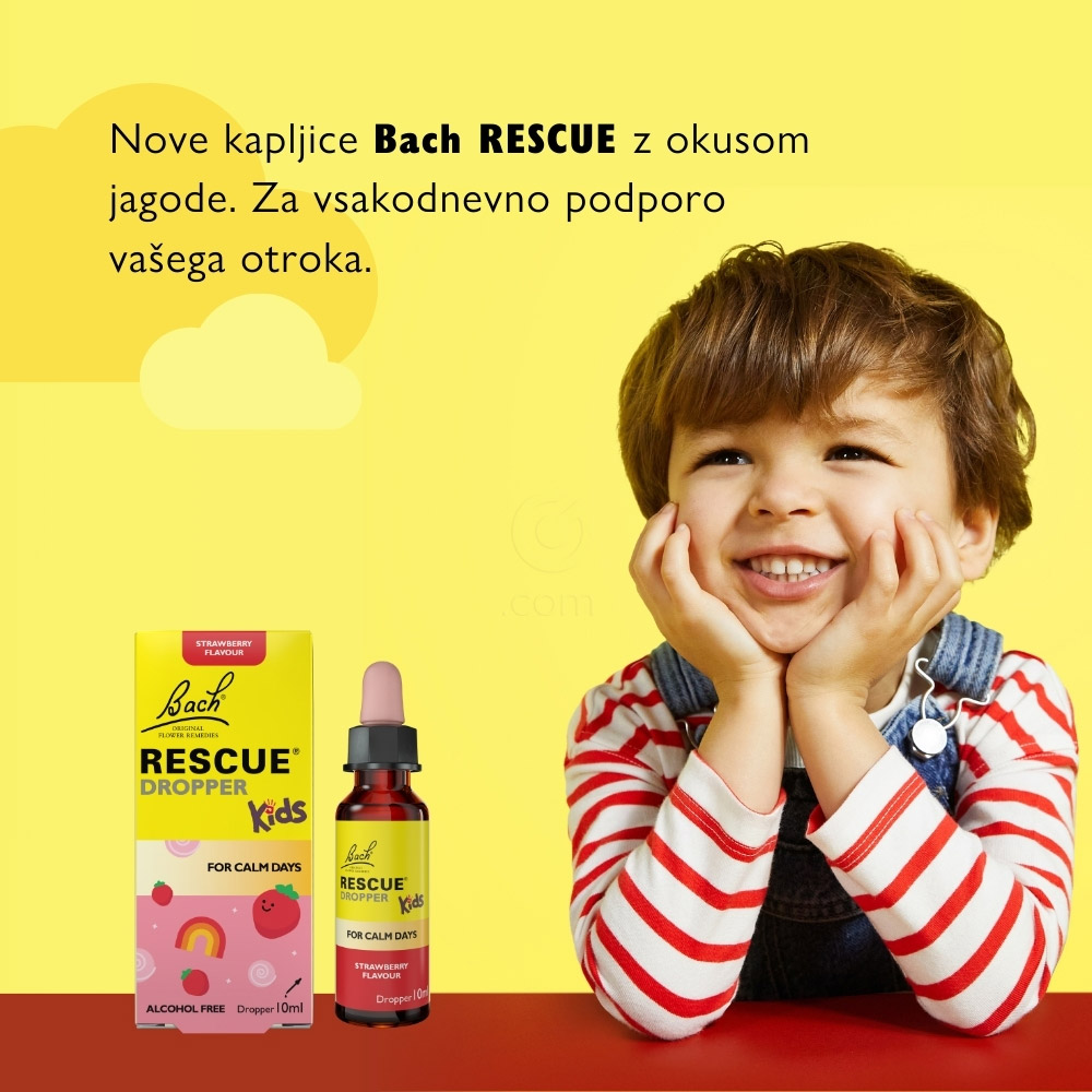 Bach Rescue Kids, kapljice za otroke - okus jagode (10 ml)