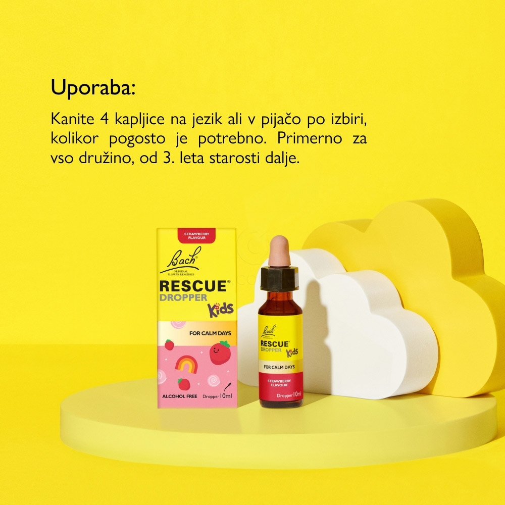 Bach Rescue Kids, kapljice za otroke - okus jagode (10 ml)
