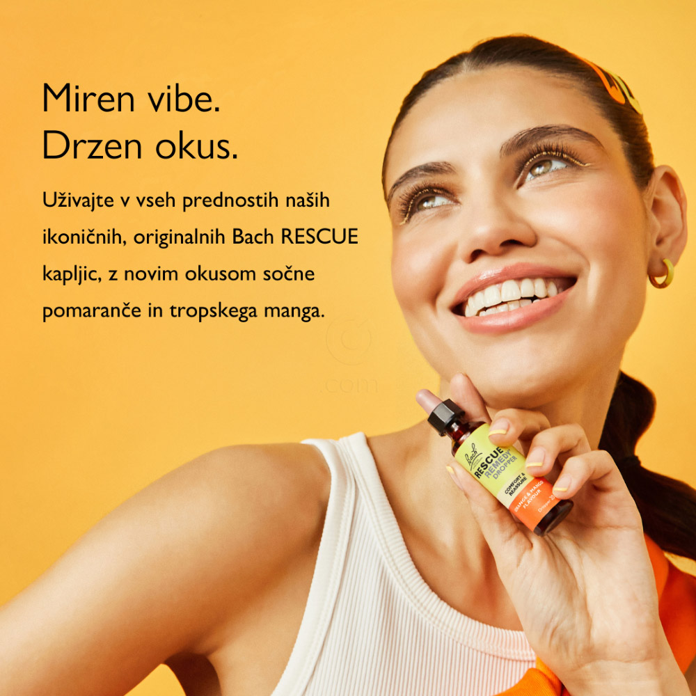 Bach Rescue, kapljice - okus pomaranča in mango (20 ml)