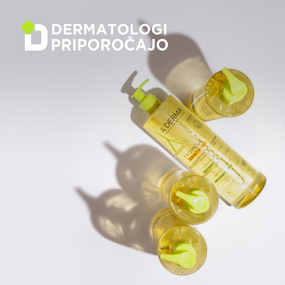A-Derma Exomega Control, emolientno čistilno olje za tuširanje za atopijsko kožo (500 ml)
