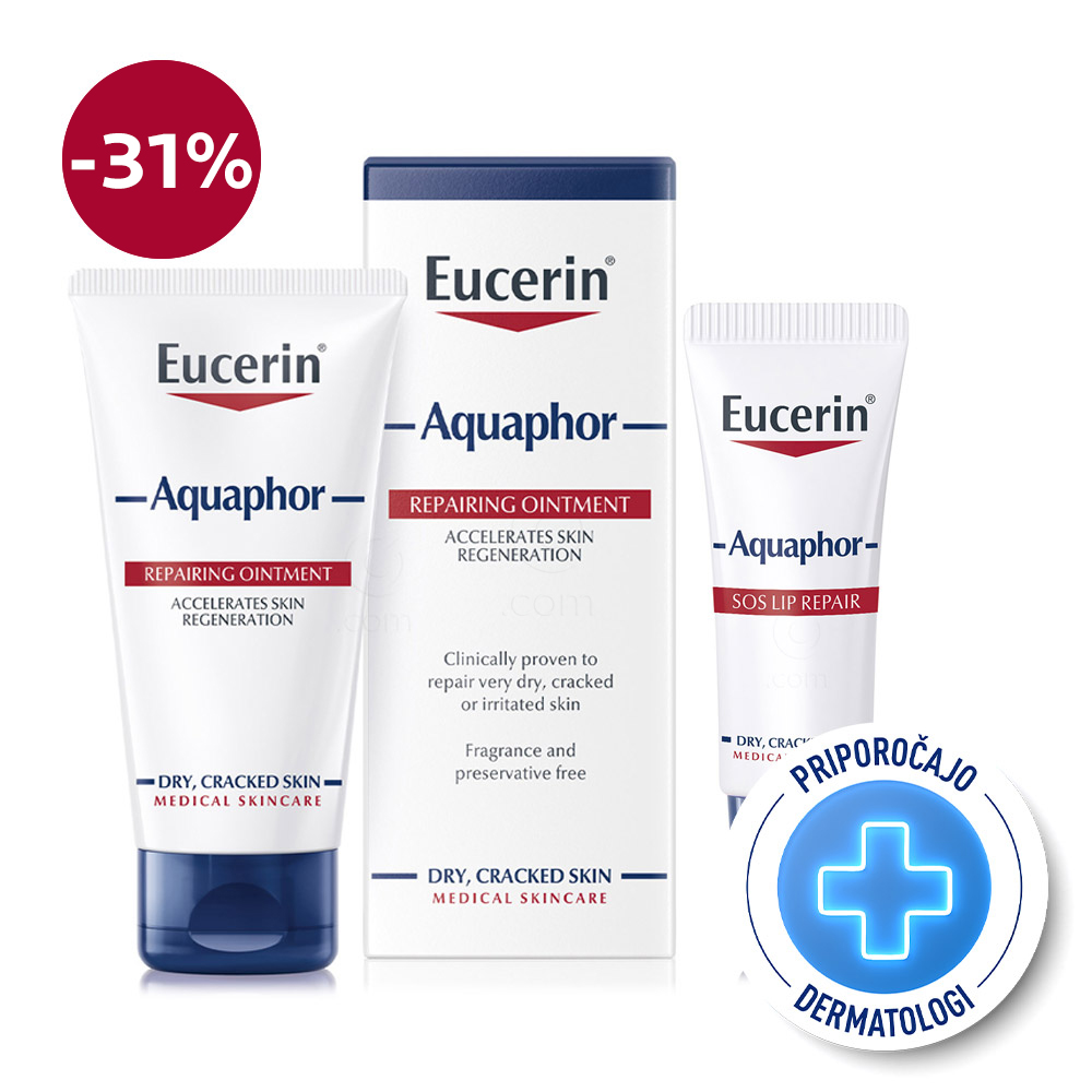 Eucerin Aquaphor, rutina za razpokano in suho kožo (45 ml + 10 g)
