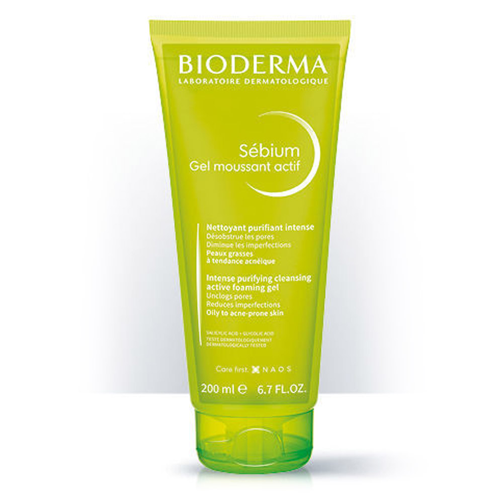 Bioderma Sebium gel Moussant Actif, aktivni čistilni gel za umivanje kože nagnjene k aknam (200 ml)