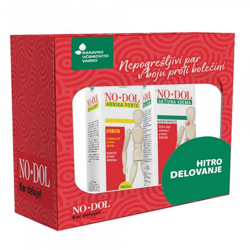 Nodol, darilni paket 2024 - aktivna krema + Arnika forte gel (2 x 100 ml)