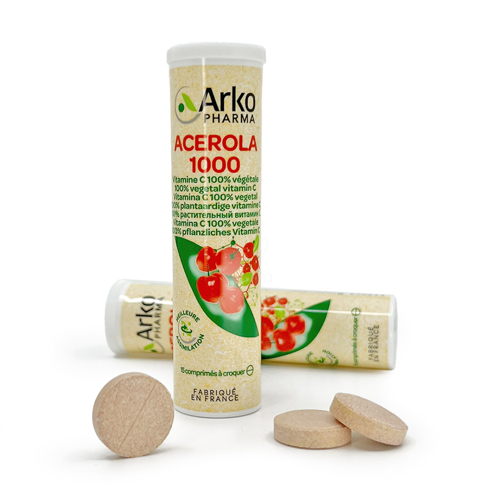 Azinc Bio Acerola 1000 Arkopharma, žvečljive tablete (30 tablet)