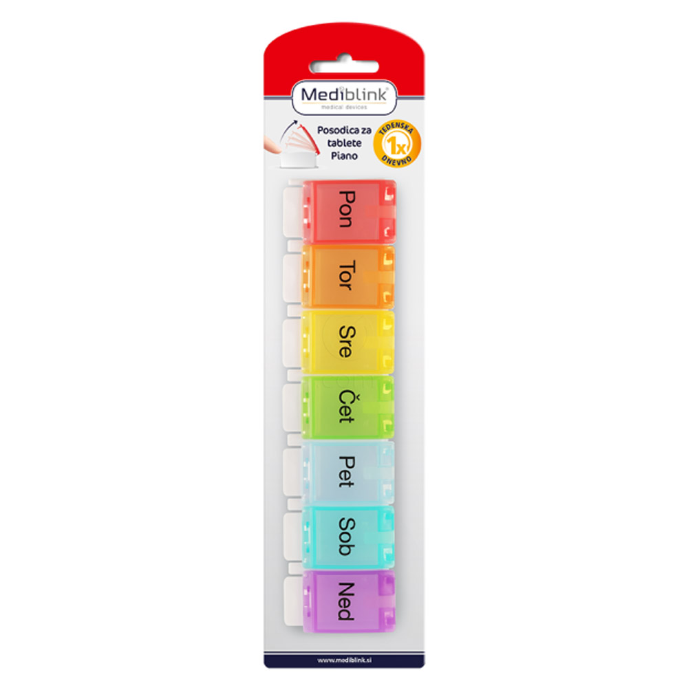 Mediblink Piano M010, tedenska posodica za tablete - 1x/dan (1 kos)