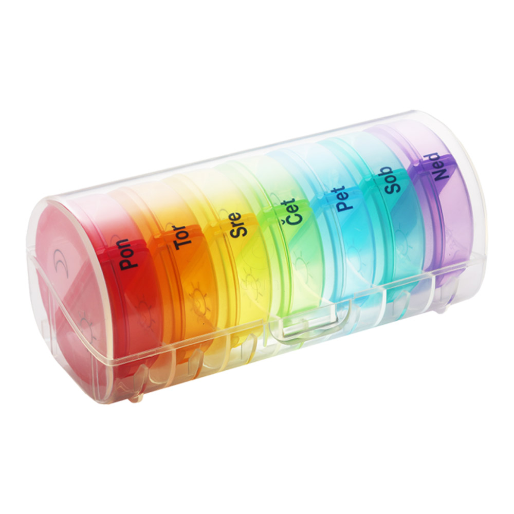 Mediblink Oval M018, tedenska posodica za tablete - 2x/dan (1 kos)