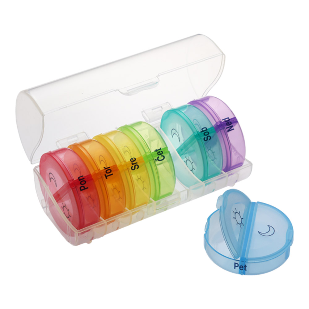 Mediblink Oval M018, tedenska posodica za tablete - 2x/dan (1 kos)