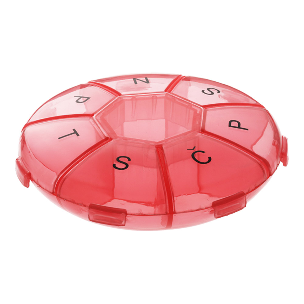 Mediblink Lotus rdeča M013, tedenska posodica za tablete - 1x/dan (1 kos)