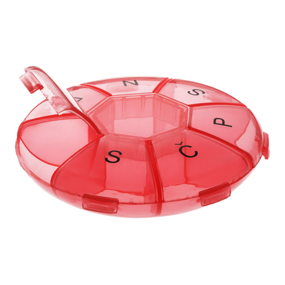 Mediblink Lotus rdeča M013, tedenska posodica za tablete - 1x/dan (1 kos)