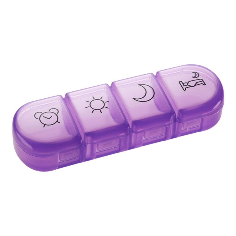 Mediblink Stela mini vijolična M019, dnevna posodica za tablete - 4x/dan (1 kos)