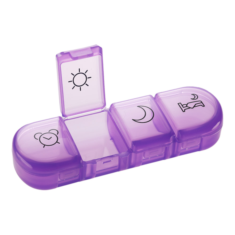 Mediblink Stela mini vijolična M019, dnevna posodica za tablete - 4x/dan (1 kos)