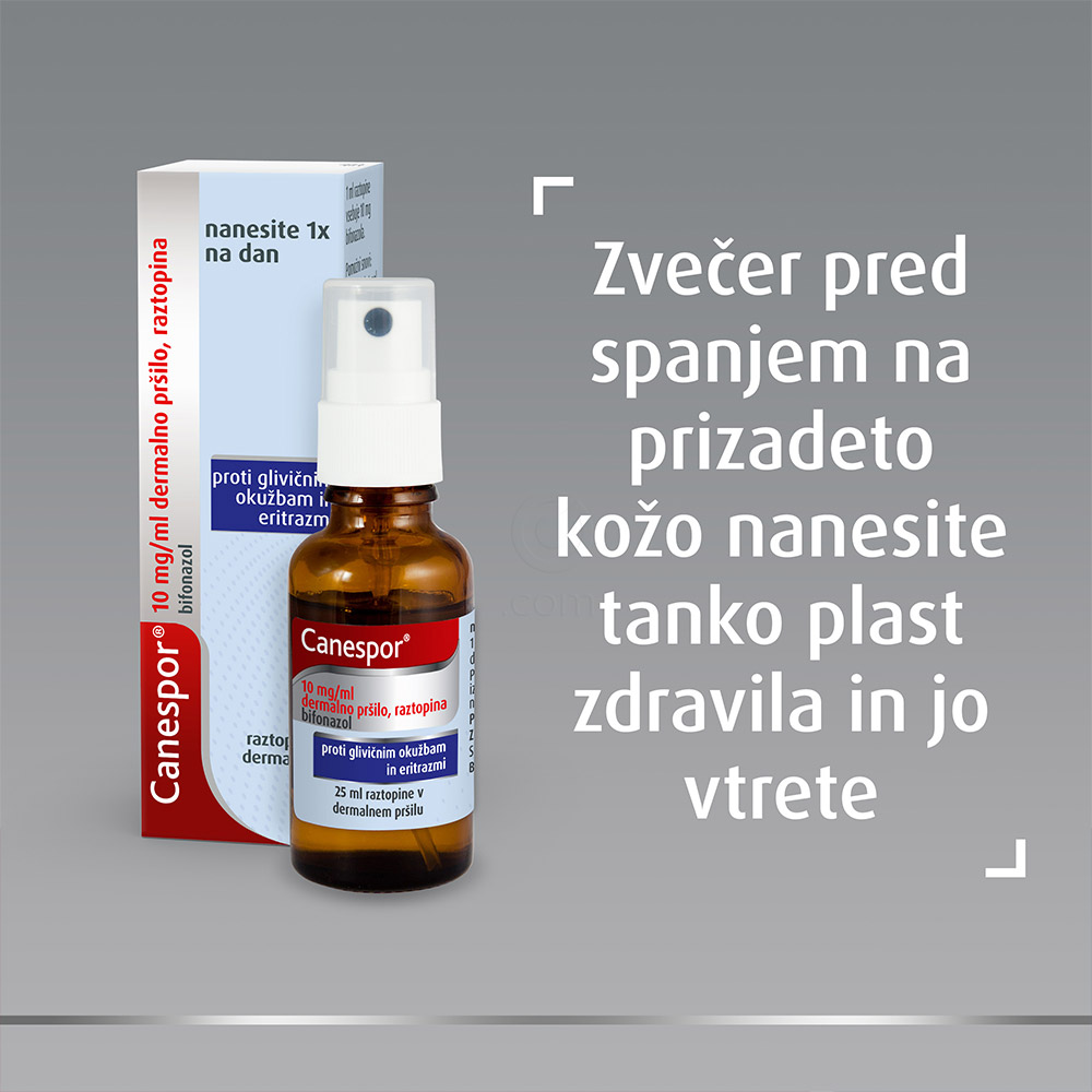 Canespor 10 mg/ml, dermalno pršilo (25 ml raztopina)