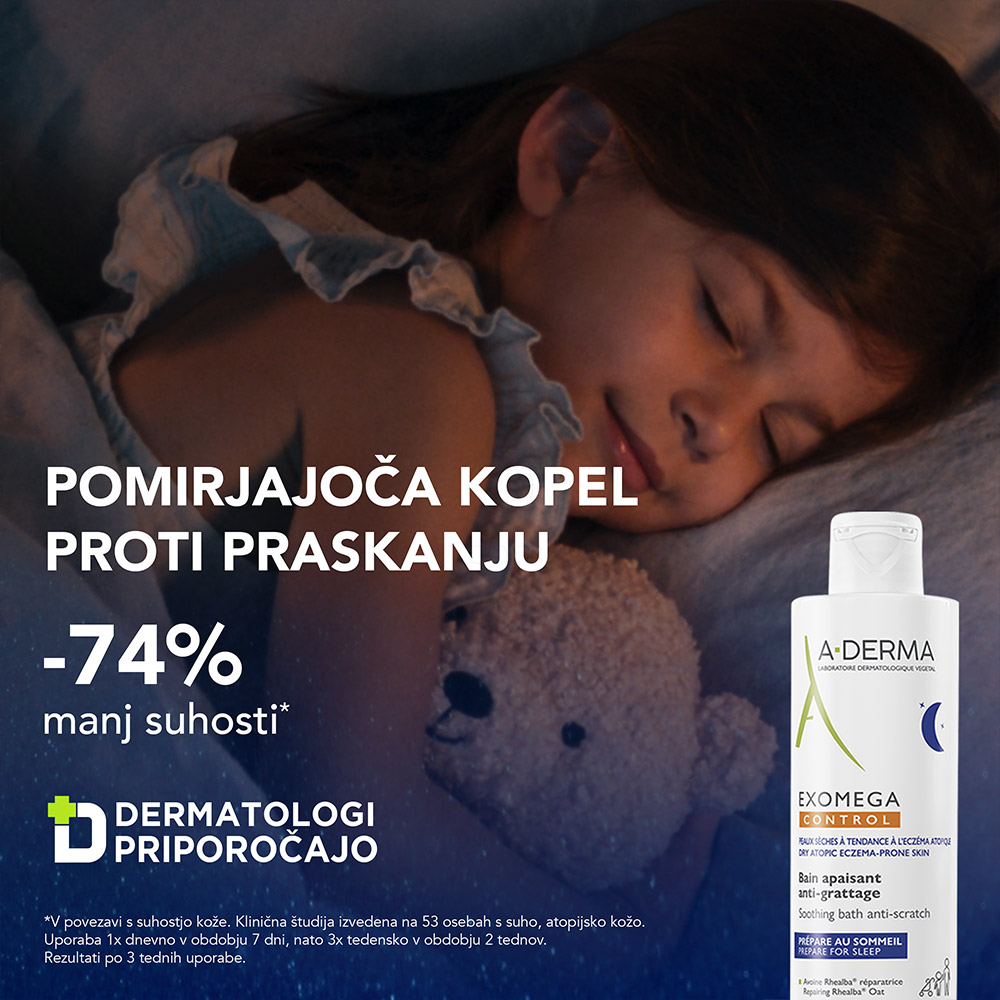 A-Derma Exomega Control, pomirjojoča kopel proti praskanju - plastenka (200 ml)