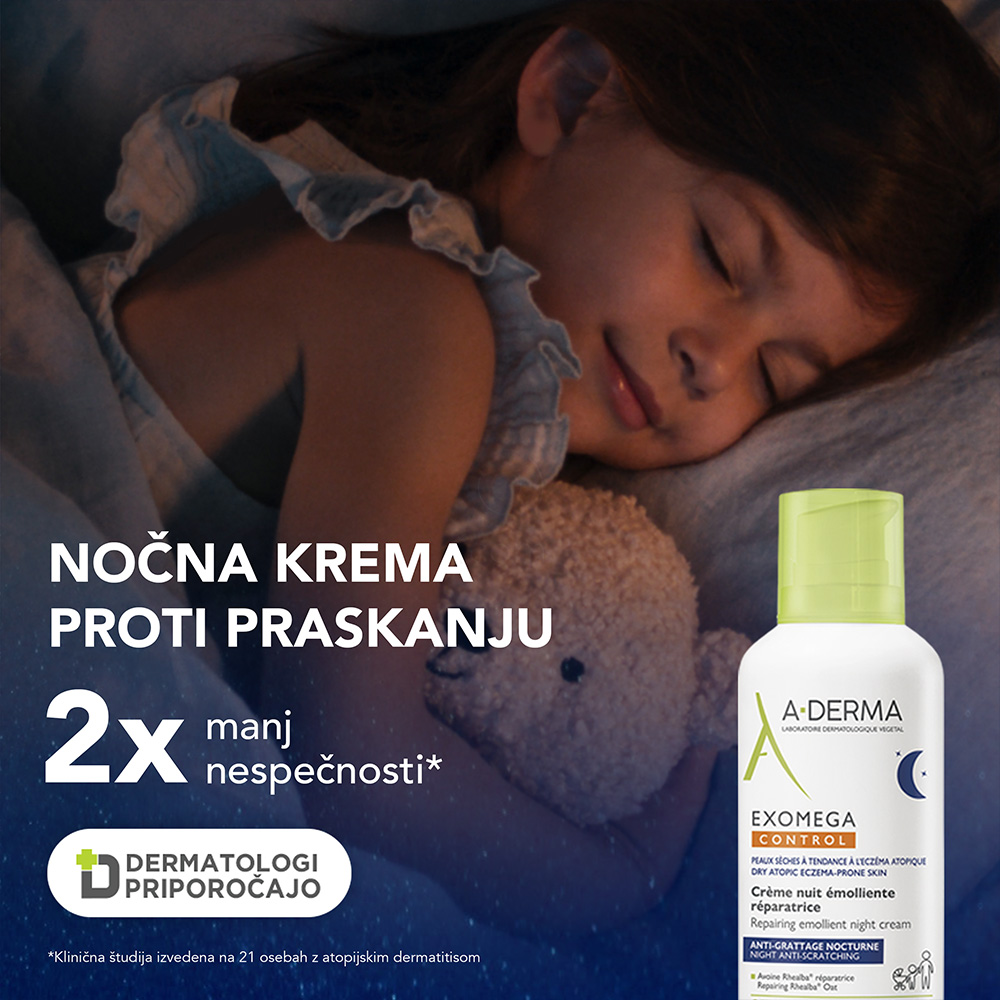 A-Derma Exomega Control, emolientna obnavljajoča nočna krema - plastenka (400 ml)