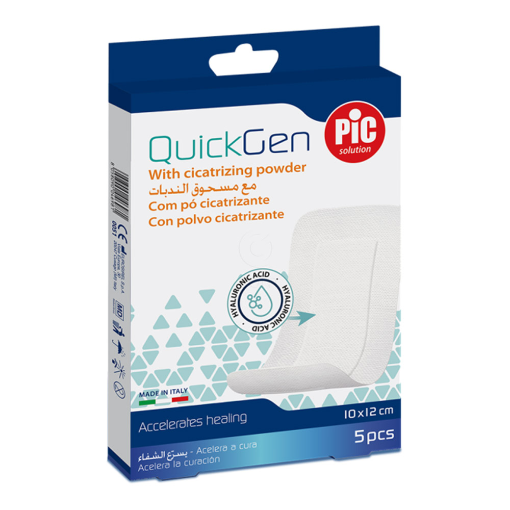 PiC QuickGen, obliži za celjenje ran - 10 x 12 cm (5 obližev)