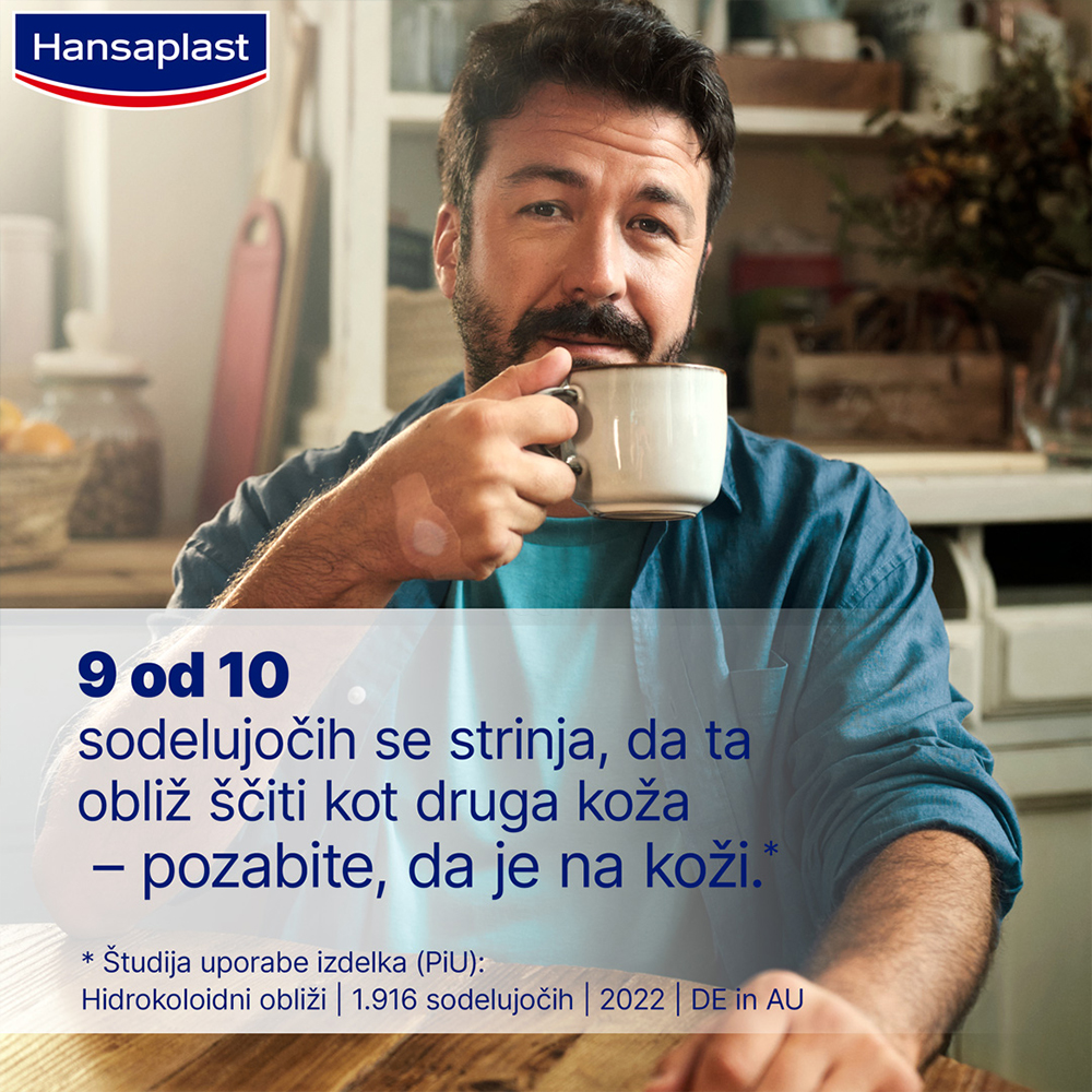 Hansaplast, zaščitni hidrokoloidni obliži - druga koža (6 obližev)