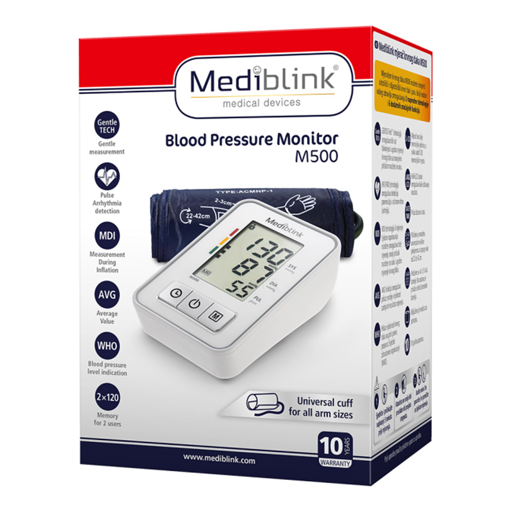 Mediblink M500, nadlahtni merilnik krvnega tlaka (1 aparat)