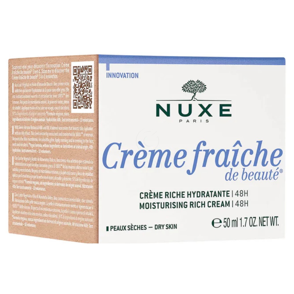 Nuxe Crème Fraîche de Beauté Moisturising Plumping Cream Rich, 48-urna bogata vlažilna učvrstitvena krema (50 ml)