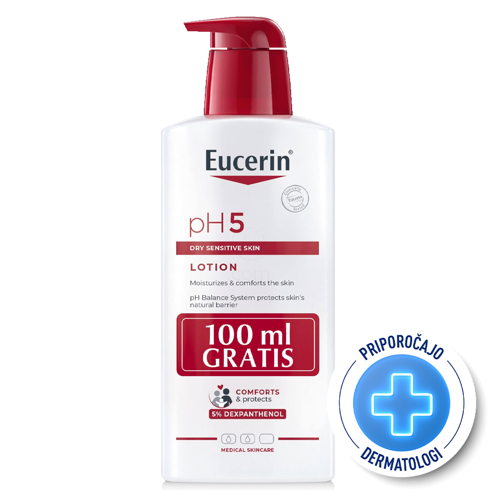 Eucerin pH5, losjon s pumpico - posebna ponudba (400 ml)