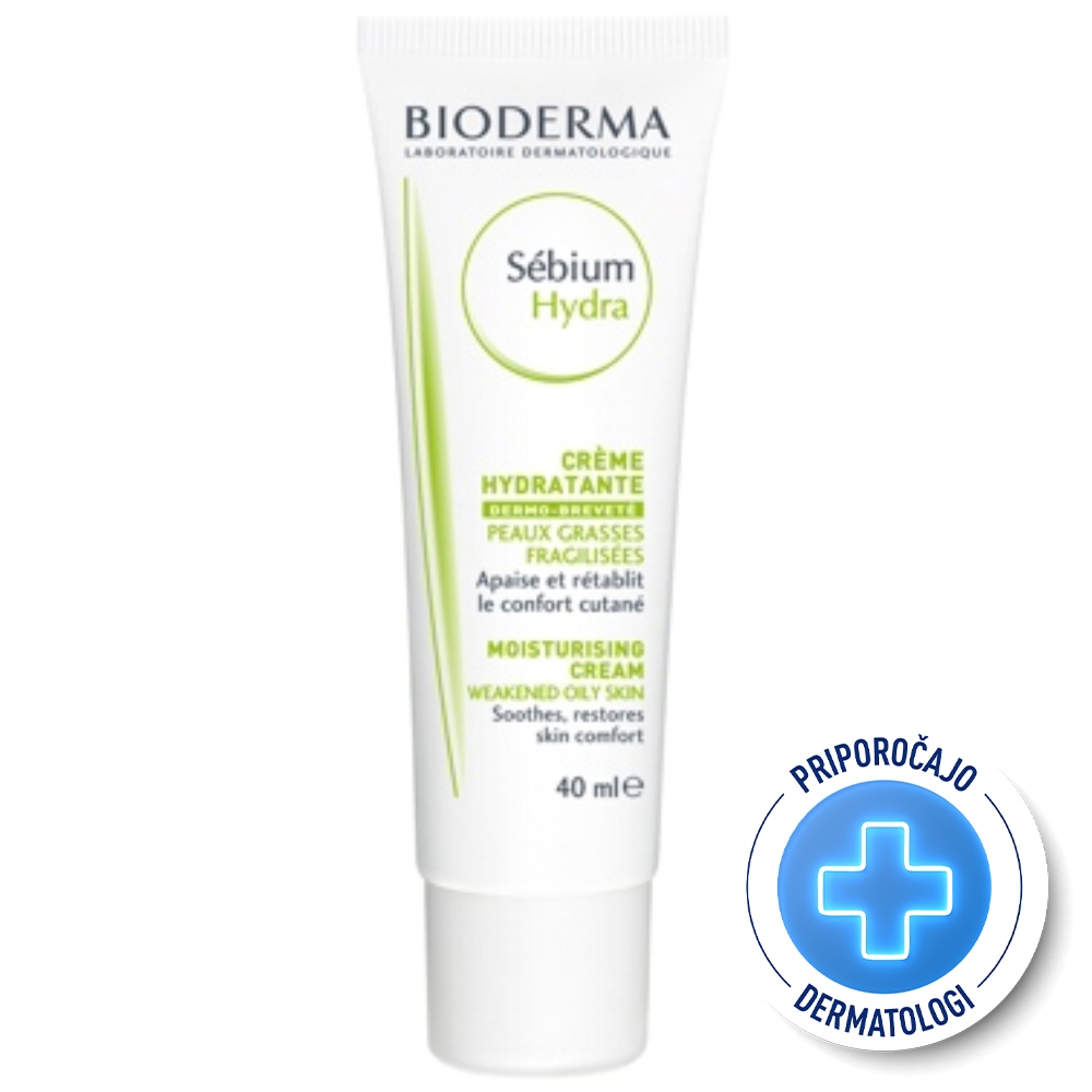 Bioderma Sebium Hydra, krema za oslabljeno kožo obraza (3 x 40 ml)