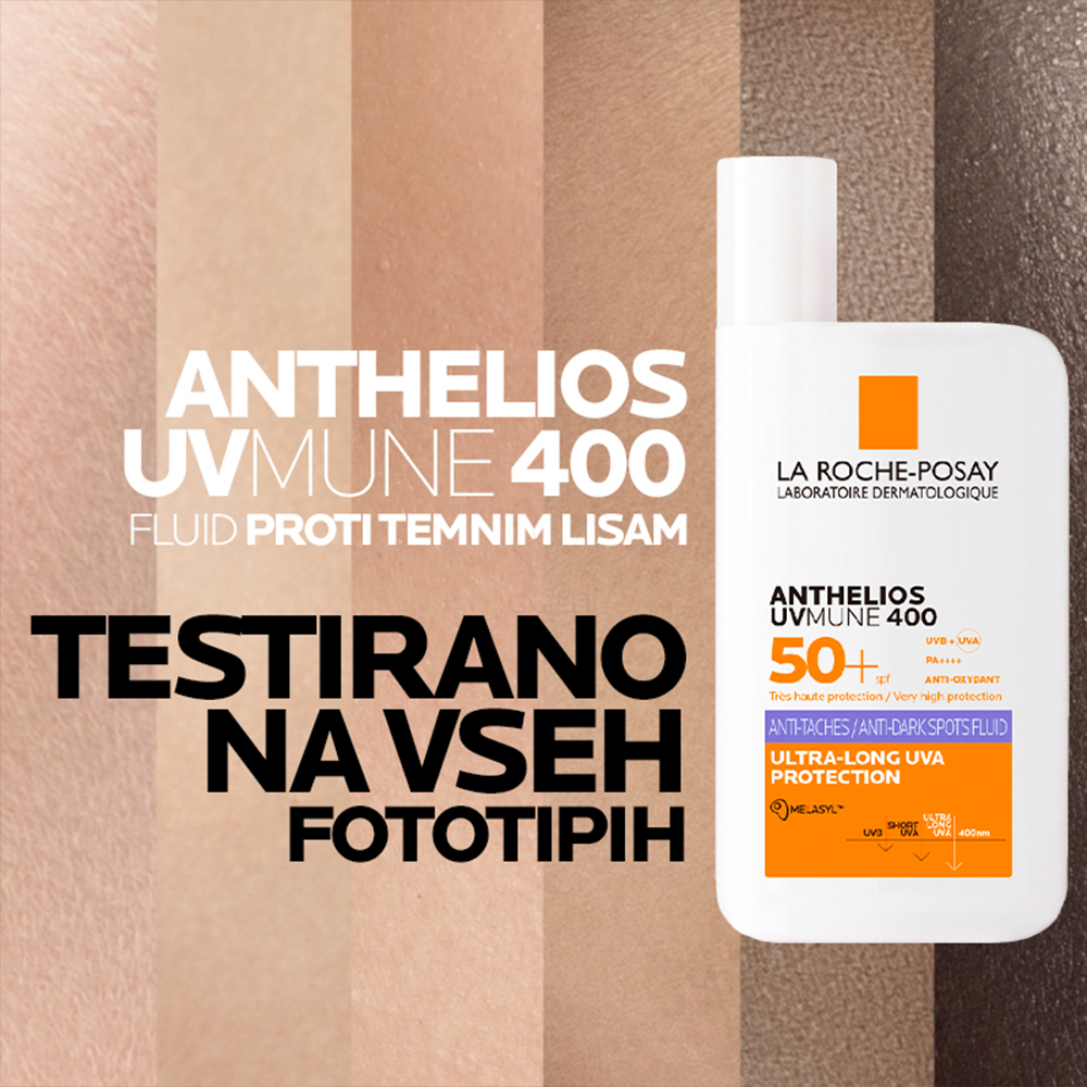 LRP Anthelios UVMUNE 400, fluid za zaščito pred soncem proti temnim madežem - ZF50+ (50 ml)