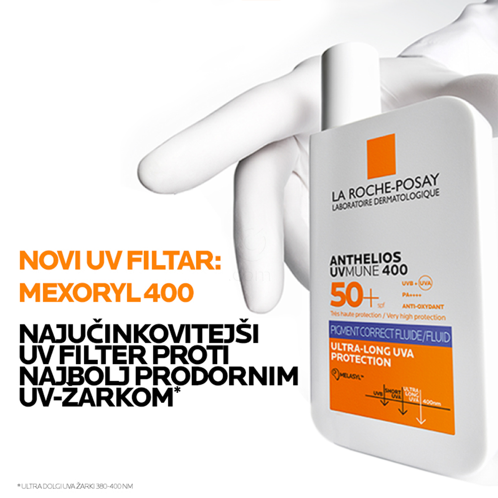 LRP Anthelios UVMUNE 400, fluid za zaščito pred soncem proti temnim madežem - ZF50+ (50 ml)